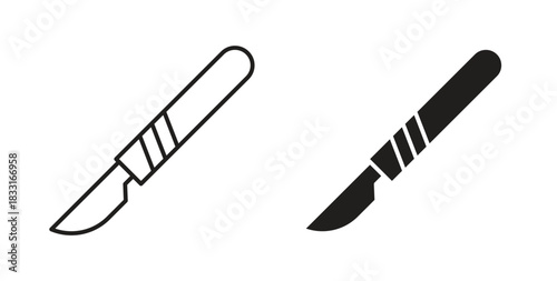 Scalpel icon in doodle and stroke style.