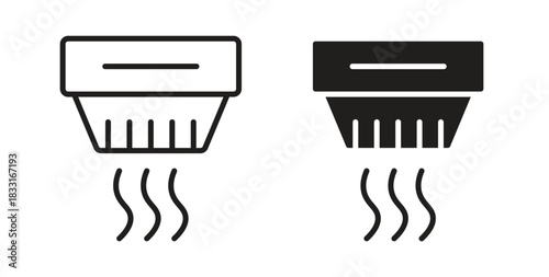 Sensor smoke icon in doodle and stroke style.