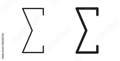 Sigma icon in doodle and stroke style.