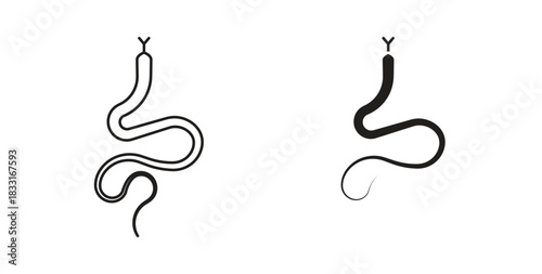 Snake icon in doodle and stroke style.