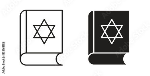 Tanakh book icon in doodle and stroke style.