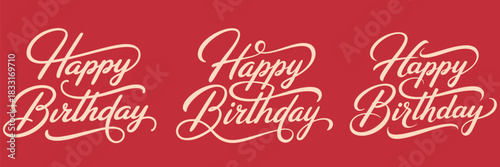 "Happy Birthday" hand-drawn vector lettering on a background