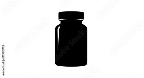 Black Pill Bottle A Simple and Minimalist Design.