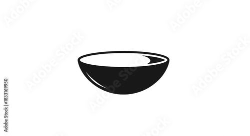 Minimalist Black and White Bowl Illustration for Design.