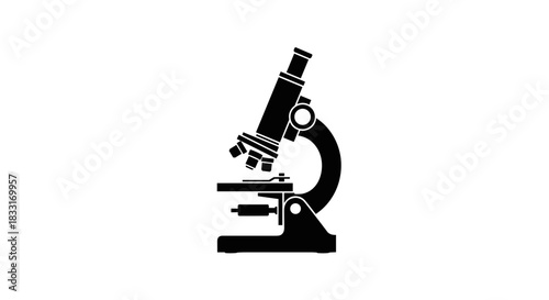 Microscope Illustration A Detailed Scientific Instrument Depiction.