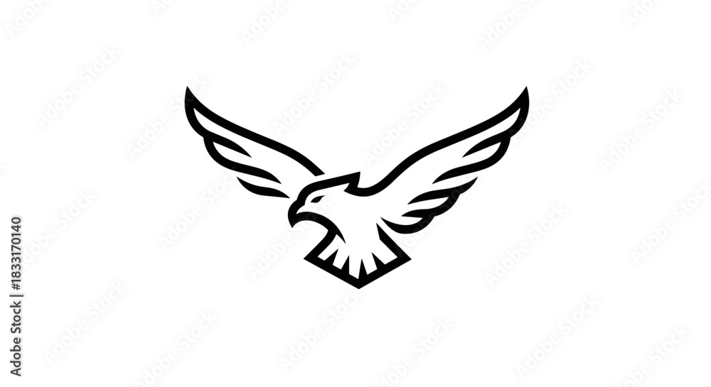 Obraz premium Minimalist Eagle Logo Design with Sharp Lines and Bold Presence.