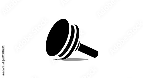 Black and White Plunger Icon for Plumbing Solutions.