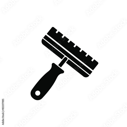Black silhouette of a squeegee on white background