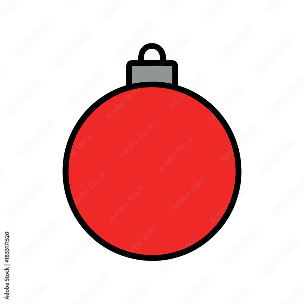 Fototapeta premium Festive Red Christmas ball Isolated on White Background for Holiday Decorations