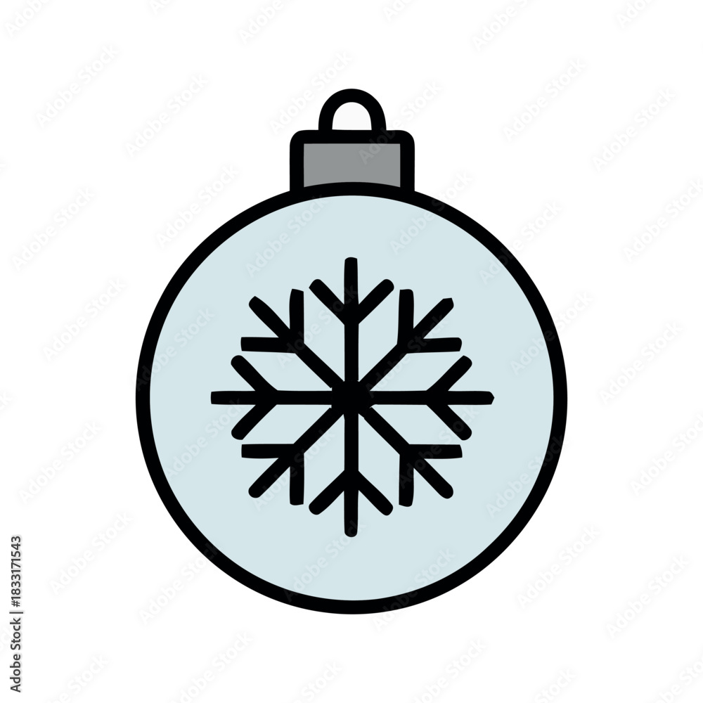Fototapeta premium Ornament with Snowflake Design for Winter Holiday Decoration