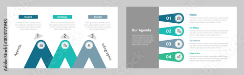 Business Agenda Infographic with Strategy Flowchart, Presentation Templates, and Company Roadmap Visuals for Planning