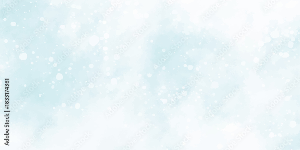Fototapeta premium Abstract blue winter design with bright snowflake light bokeh background