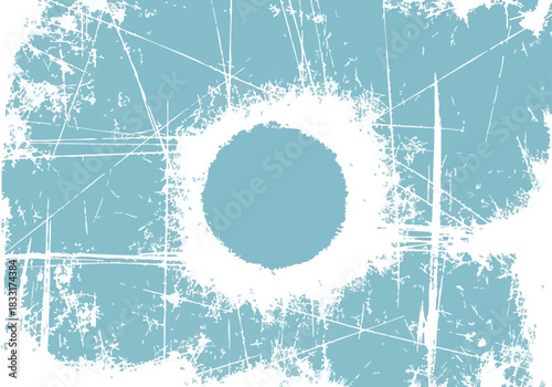 Abstract grunge textured background with a central light blue circle for various graphic design applications