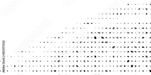 Halftone wavy swirl, dot pattern abstract curve, organic shape with monochrome gradient dotted texture. Isolated tendy design element. suit for bussines, banners