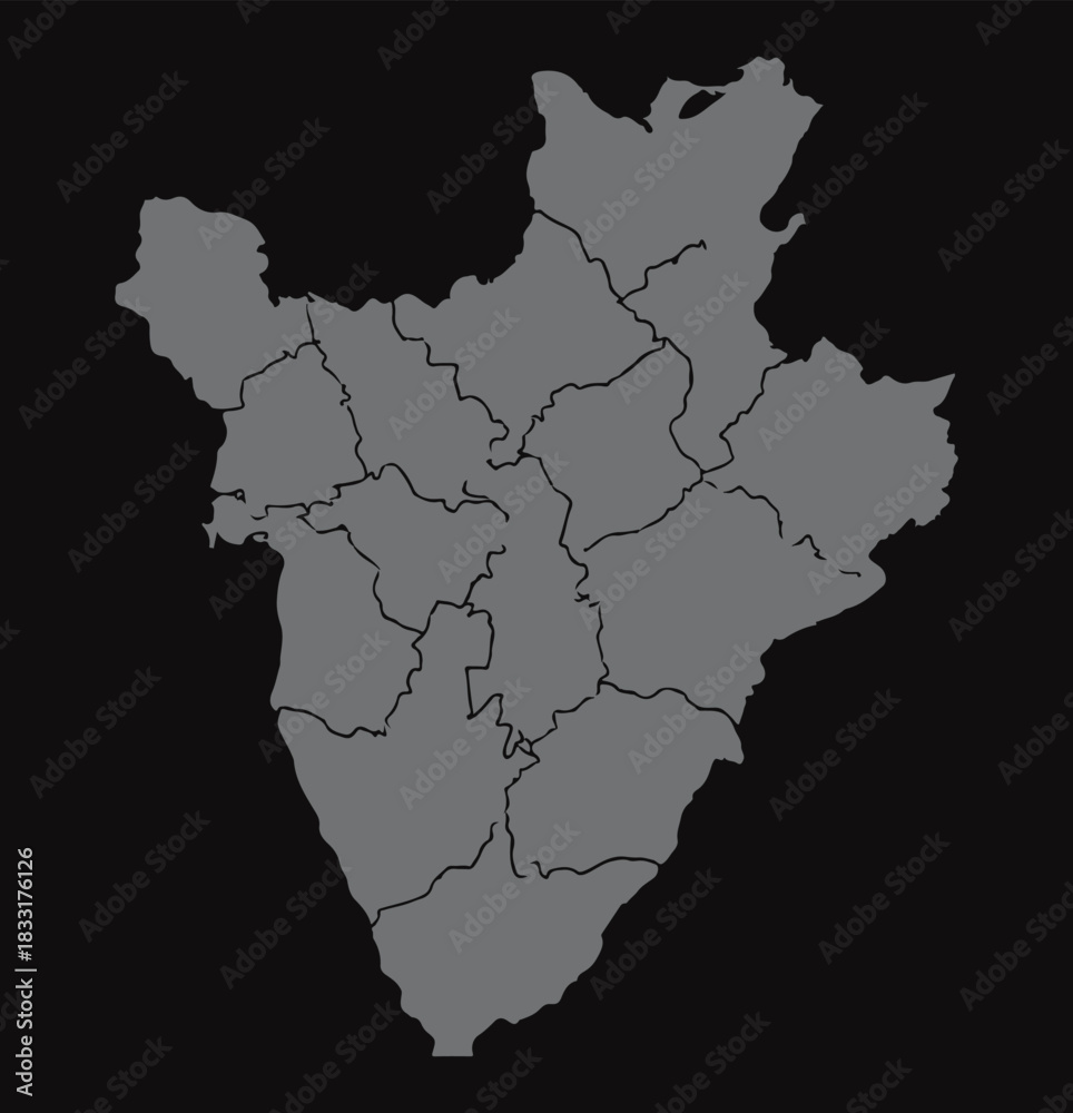 Obraz premium Burundi map hgih quality vector illustration