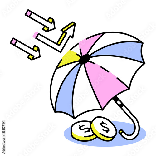 An isometric style icon depicting asset protection