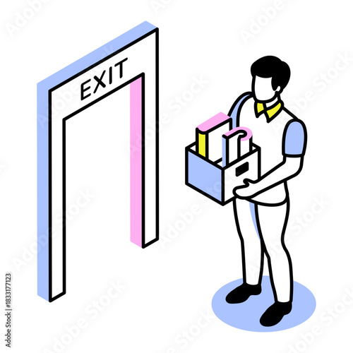 An isometric style icon representing employee turnover