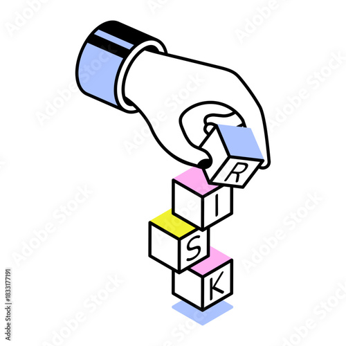 An isometric style icon showing risk