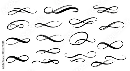 Elegant calligraphy flourish elements for your design projects with vintage feel, timeless artistic style