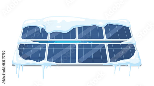 Snow covered solar panels present a cold energy challenge during winter, highlighting the need for efficient renewable energy solutions