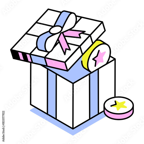 An isometric style icon showing loyalty program