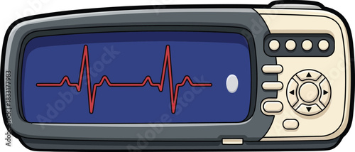 Ecg machine heartbeat monitor electrocardiogram medical device vector art isolated on transparent background