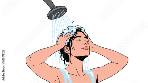 Relaxing shower experience with luxurious lather and soothing water flow for ultimate self-care and rejuvenation