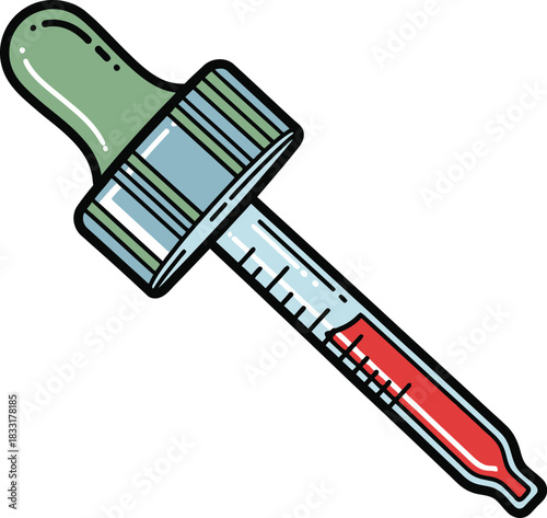 Dropper pipette science lab medical liquid medicine tool illustration isolated on transparent background