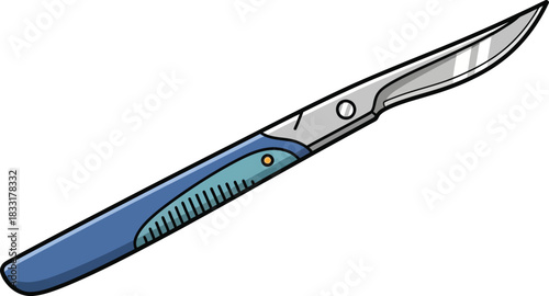 Surgical scalpel medical instrument vector illustration isolated on transparent background