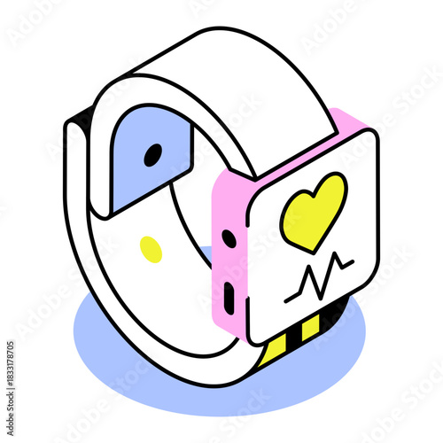 An isometric style icon showing smartwatch