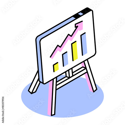 An isometric style icon depicting regression
