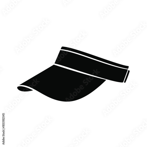 Black silhouette of a visor cap headwear accessory