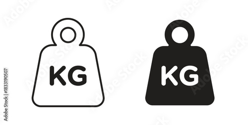 Weight icons set. Simple line vector illustration