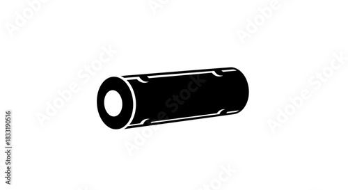Black and White Illustration of a Cylindrical Object.
