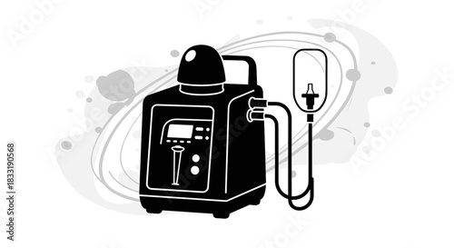 Black and White Illustration of a Medical Device.