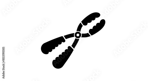 Black and White Illustration of Pliers Tool.