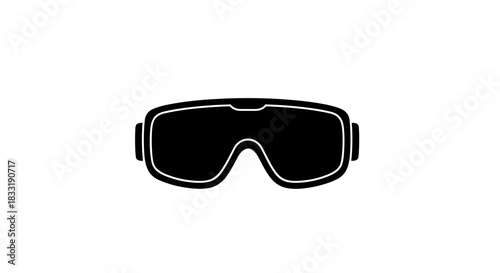 Black and White VR Goggles Icon Illustration.