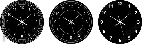 Vintage and modern clock faces with Roman numerals retro hands, modern. Mechanical clock faces, arabic numerals, bezel. Timer, stopwatch. Analog Face Blank clock dial with hours, minutes, and seconds 