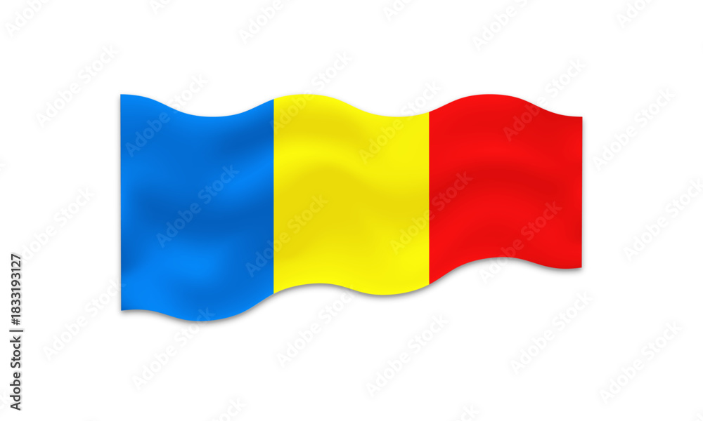 Obraz premium Romania flag, ribbon