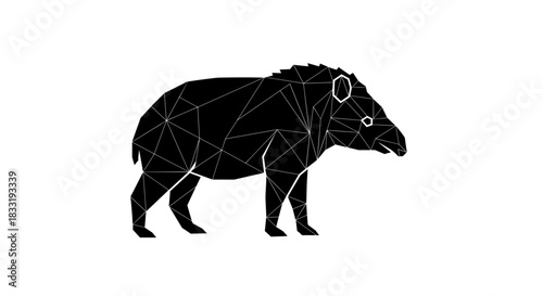 Geometric Tapir Silhouette Modern Wildlife Illustration.