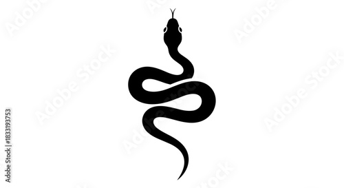 Elegant Snake Silhouette A Striking Reptilian Design.