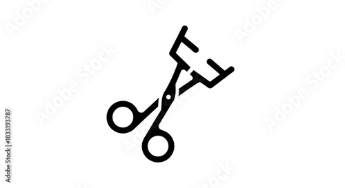 Eyelash Curler Icon Beauty Tool for Makeup Application.