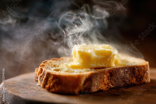 cold butter melting on isolated background