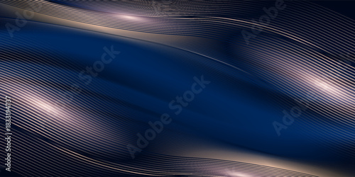 blue abstract background with luxury golden elements vector illustration