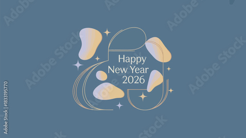 Abstract dog illustration for happy new year 2023 celebration