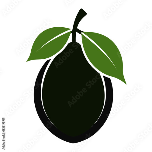 guava silhouette on white 