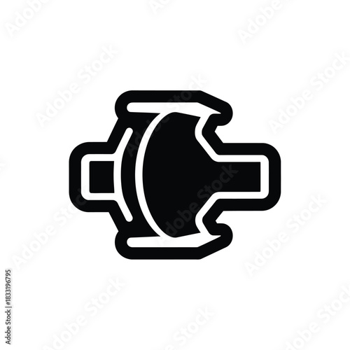 Black silhouette stylized anatomical joint anatomy