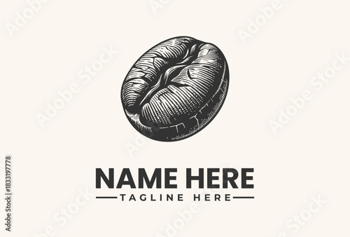 Coffee bean logo vector illustration design, great for cafe or beverage branding. 94