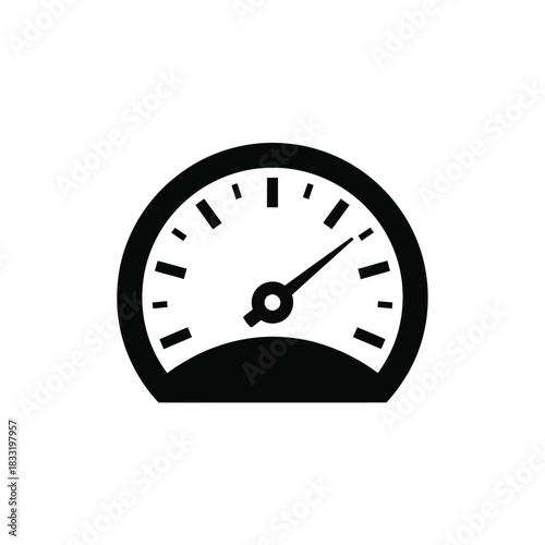 Black speed gauge vector icon meter dial