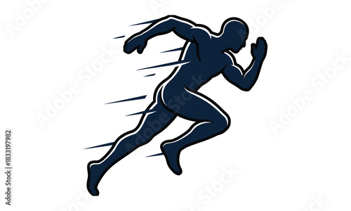 Dynamic silhouette of a runner in full stride